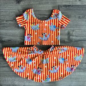 NEW Wild Rich Kids Disney Dumbo Stripe 2 Piece top and skirt - Size 7/8